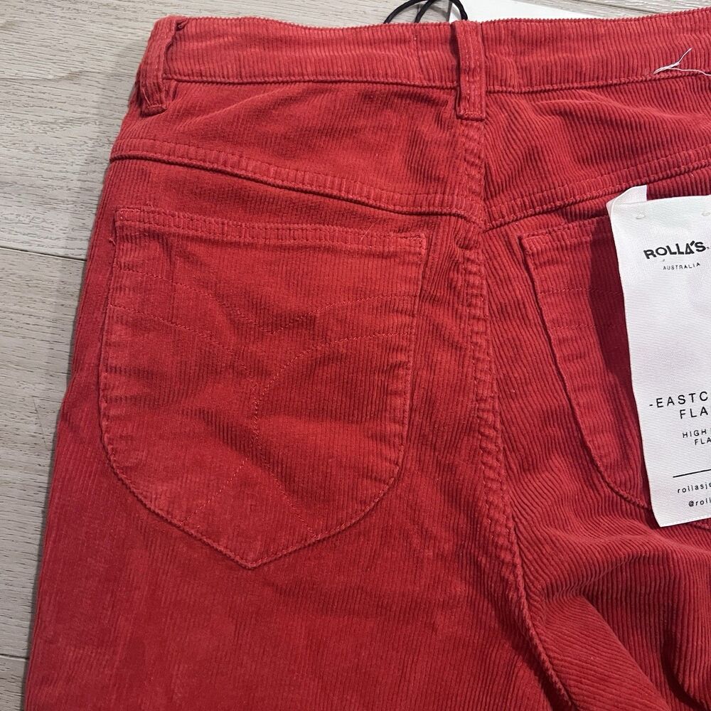 NEW Rolla's Women's East Coast Corduroy Stretch Flare Jeans Pomegranate Size 27 - Picture 12 of 12
